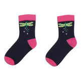 Chaussettes en coton pour enfants - bleu foncé avec un joli motif libellule en coton biologique
